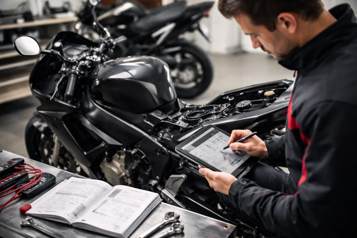 Comment maintenir et vérifier les données techniques d'une moto ou d'un scooter